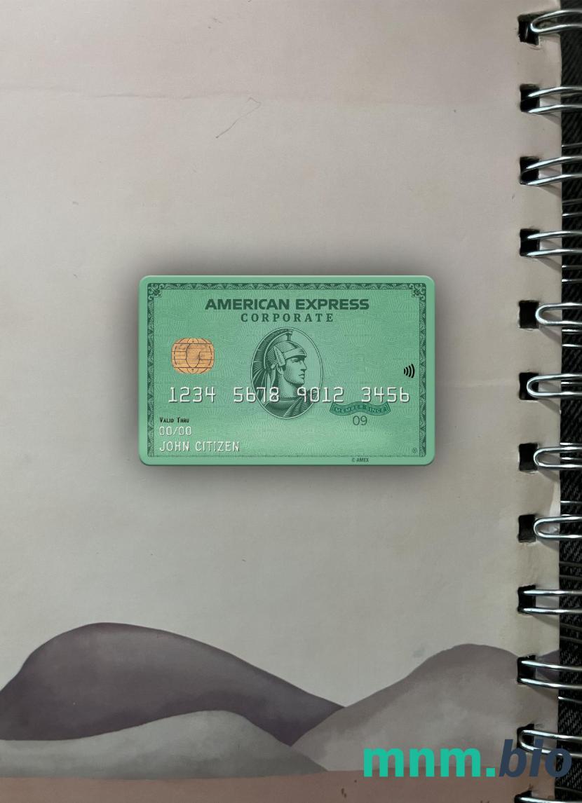 USA Heritage bank AMEX green card wygląd fotograficzny skan PSD + zdjęcie